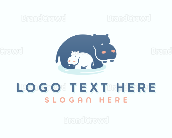 Hippo Animal Safari Logo
