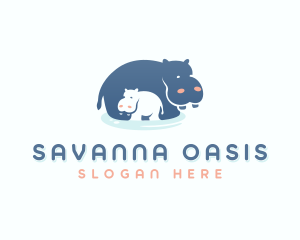 Savanna - Hippo Animal Safari logo design