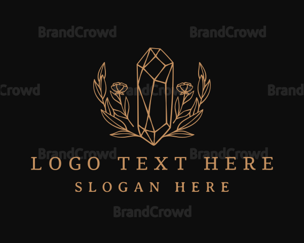 Golden Floral Gemstone Logo