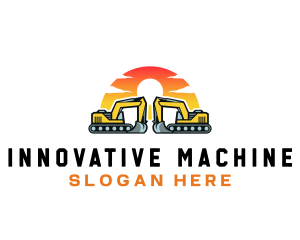 Machine - Excavation Engineering Machine logo design
