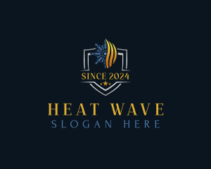 Heat - Cold Heating Fire logo design