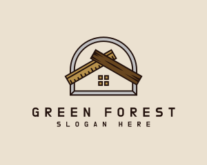 Wood House Construction logo design