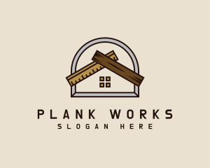 Plank - Wood House Construction logo design