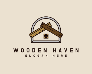 Plank - Wood House Construction logo design