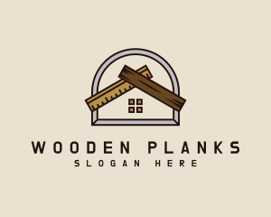 Wood House Construction logo design