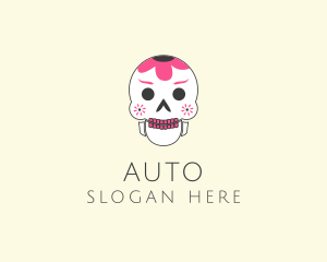 Festive Floral Skull Logo