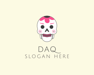 Festive Floral Skull Logo