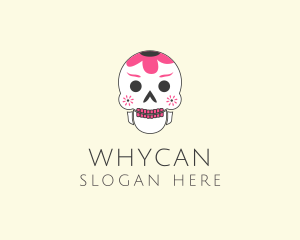 Festive Floral Skull Logo