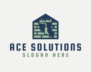 Brick Home Painting logo design