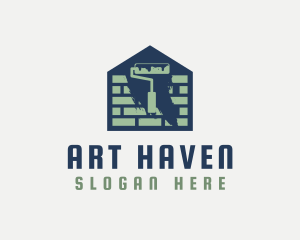 Brick Home Painting logo design