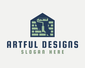 Brick Home Painting logo design