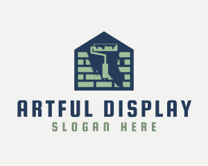 Brick Home Painting logo design