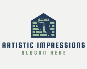 Brick Home Painting logo design