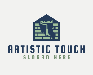 Brick Home Painting logo design