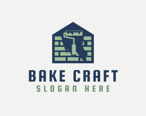 Brick Home Painting logo design