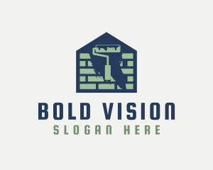 Brick Home Painting logo design