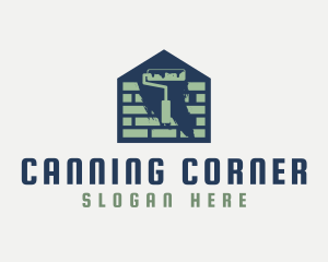 Brick Home Painting logo design