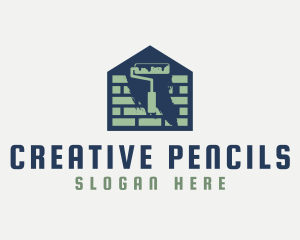 Brick Home Painting logo design