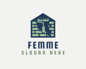 Brick Home Painting logo design