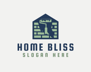 Brick Home Painting logo design