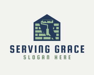 Brick Home Painting logo design