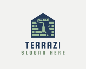 Brick Home Painting logo design