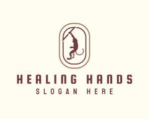 Hanging Monkey Oval logo design