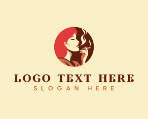 Feminine - Smoking Lady Cigarette logo design