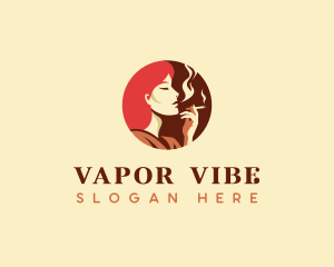 Smoking Lady Cigarette logo design