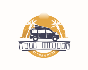 Campsite - Van Travel Transportation logo design