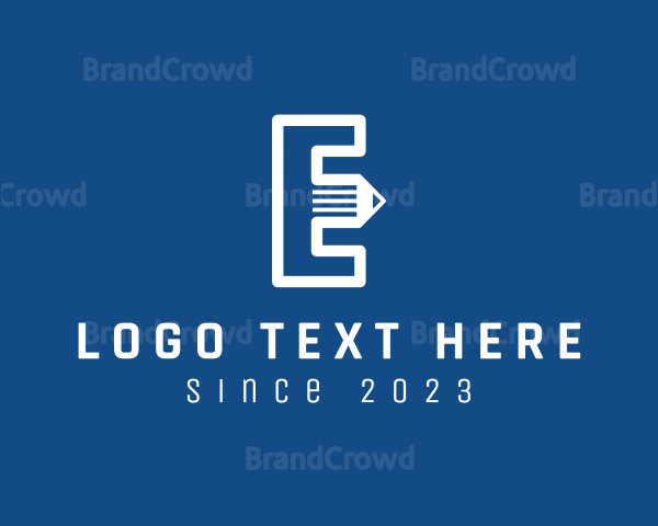 Pencil Letter E Logo