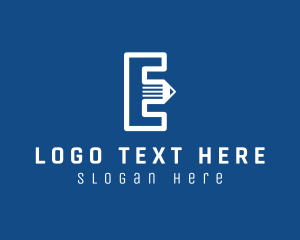 Pencil Letter E  Logo