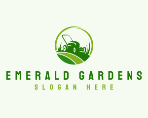 Lawn Mower Gardening logo design