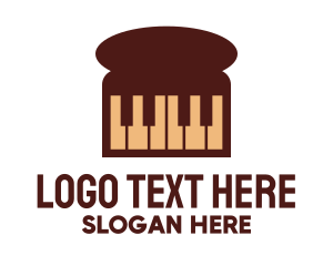 Pianist - Loaf Bread Piano logo design