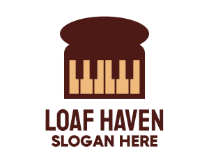 Loaf Bread Piano logo design