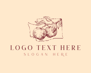 Map - Organic Apple Fruit logo design