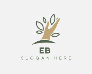 Vegetarian - Tree Hand Leaf logo design