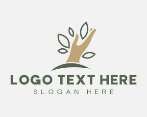 Arborist - Tree Hand Leaf logo design