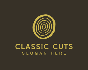 Wood Log Cut logo design