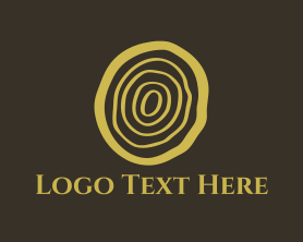 Brown Circle - Wood Log Cut logo design