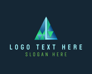 Geometric - Tech Software Triangle Letter L logo design
