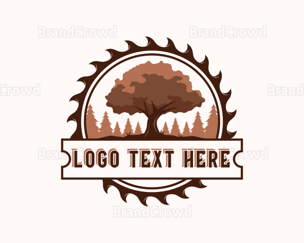 Sawmill Woodcutter Tree Logo