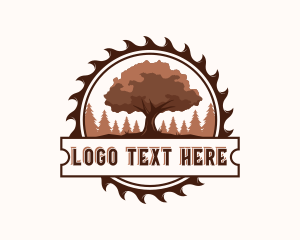 Lumber - Sawmill Woodcutter Tree logo design