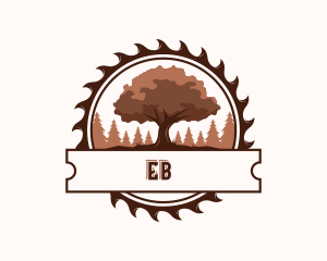 Sawmill Woodcutter Tree Logo