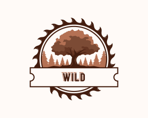 Craftsman - Sawmill Woodcutter Tree logo design