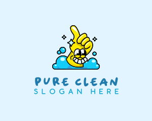 Cleaning Glove Bubbles logo design