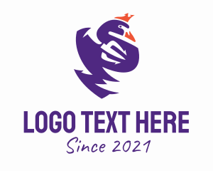 Poultry - King Swan Trident logo design