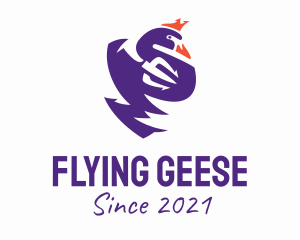 Geese - King Swan Trident logo design