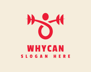 Weightlifting - Abstract Red Weightlifter logo design