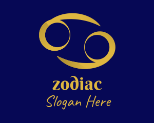 Gold Cancer Horoscope Symbol logo design
